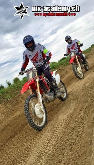 Riding motorcycle at MX-Academy